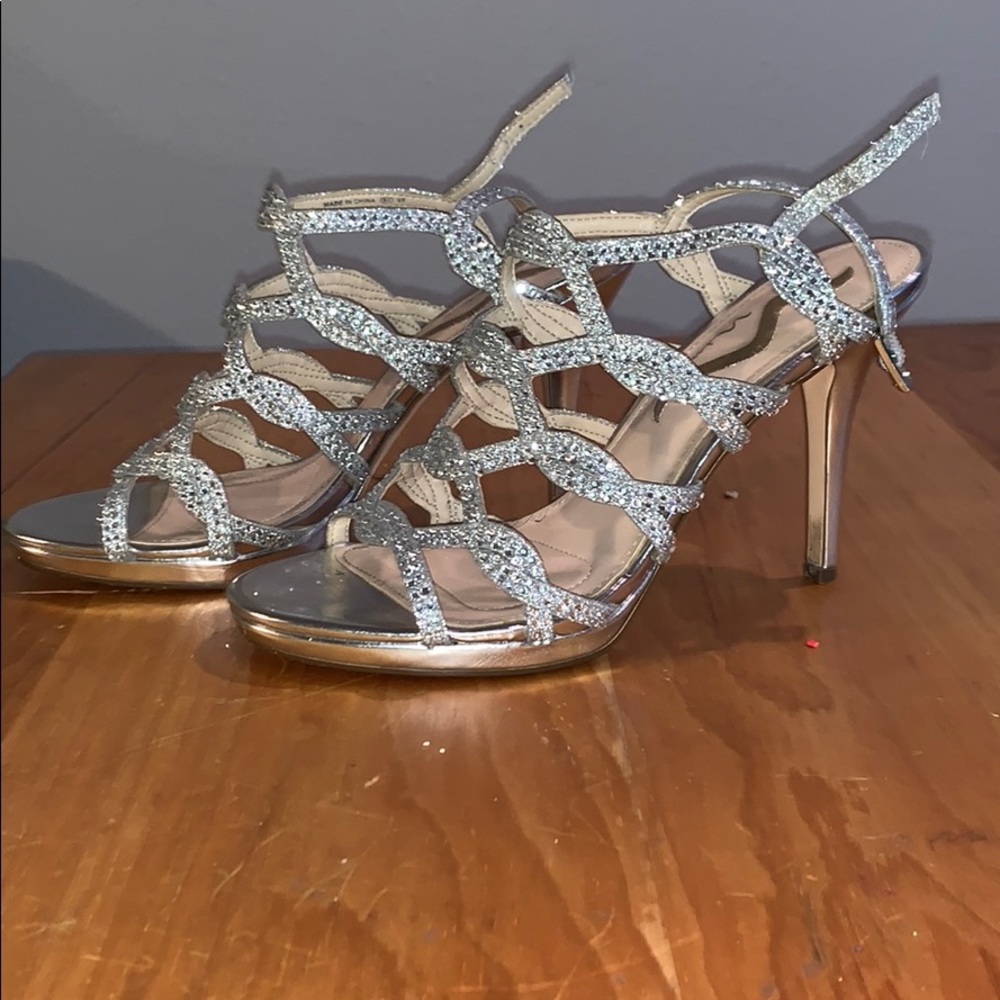 Silver high heels
